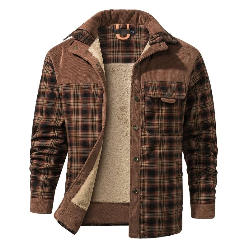 Men's Classic Plaid Button-Front Jacket