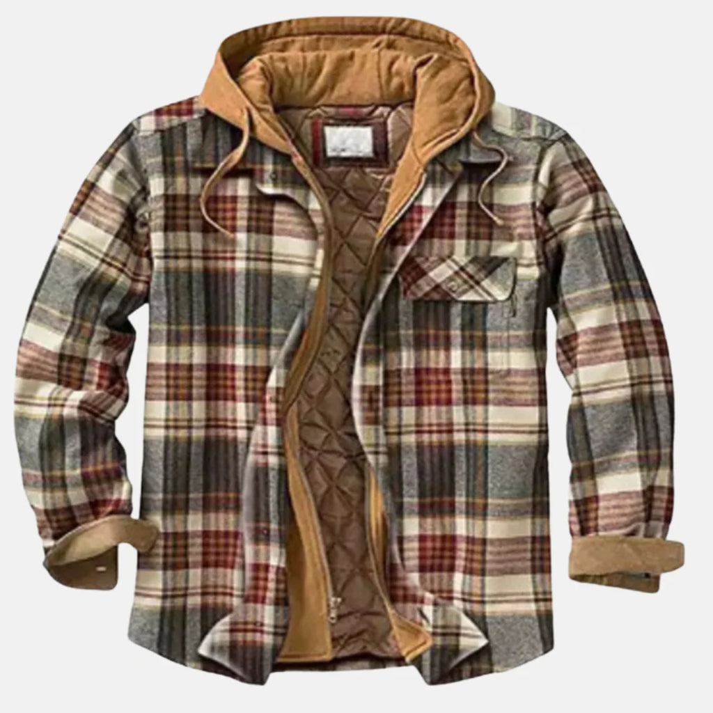 Men's Classic Plaid Hooded Jacket