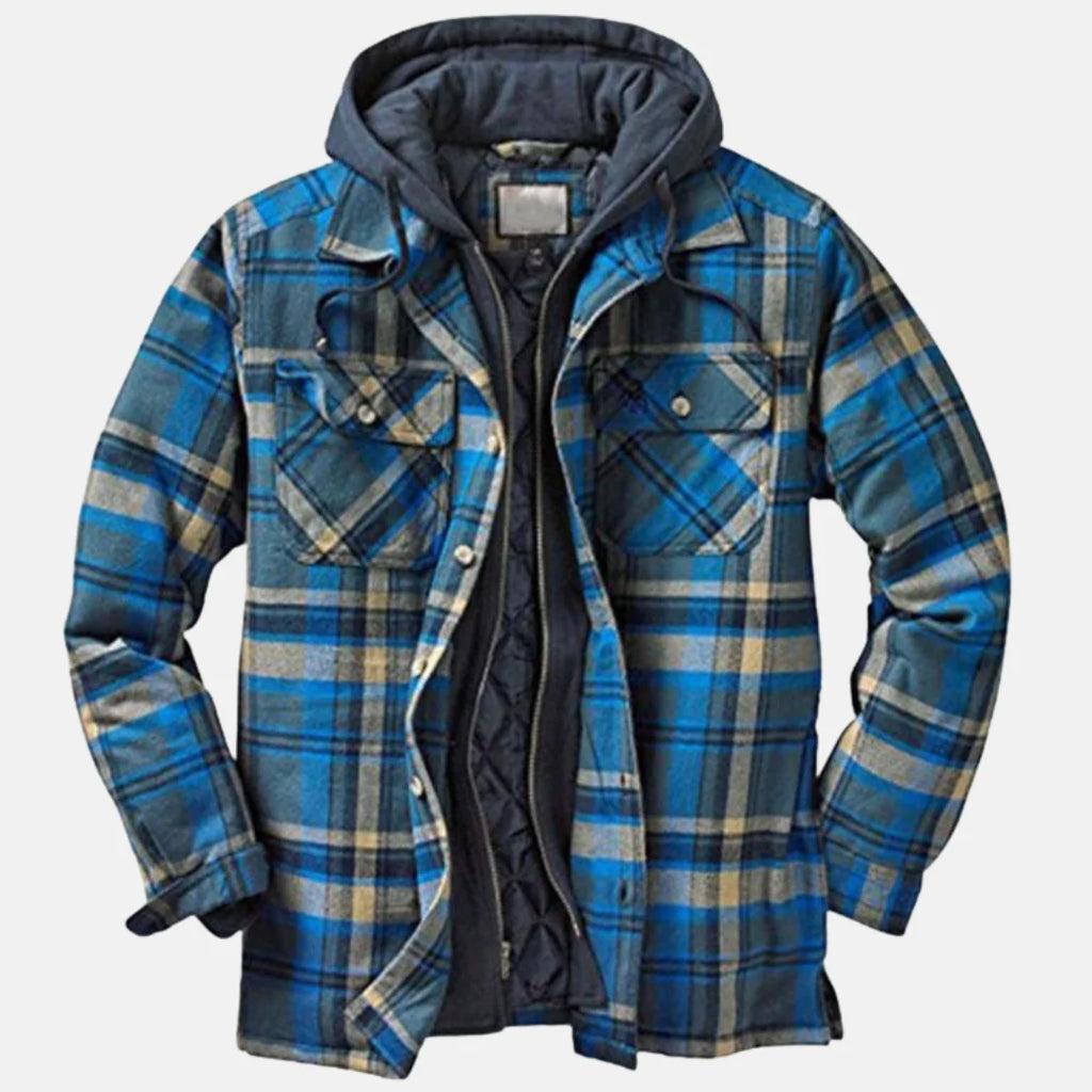 Men's Classic Plaid Hooded Jacket