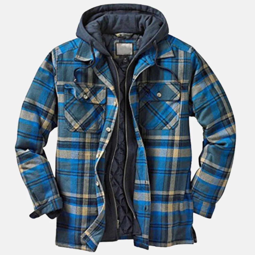 Men's Classic Plaid Hooded Jacket