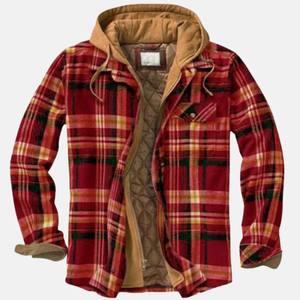 Men's Classic Plaid Hooded Jacket