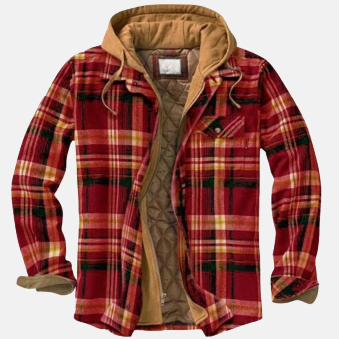 Men's Classic Plaid Hooded Jacket