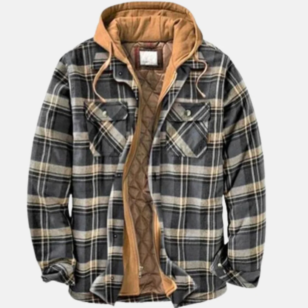 Men's Classic Plaid Hooded Jacket