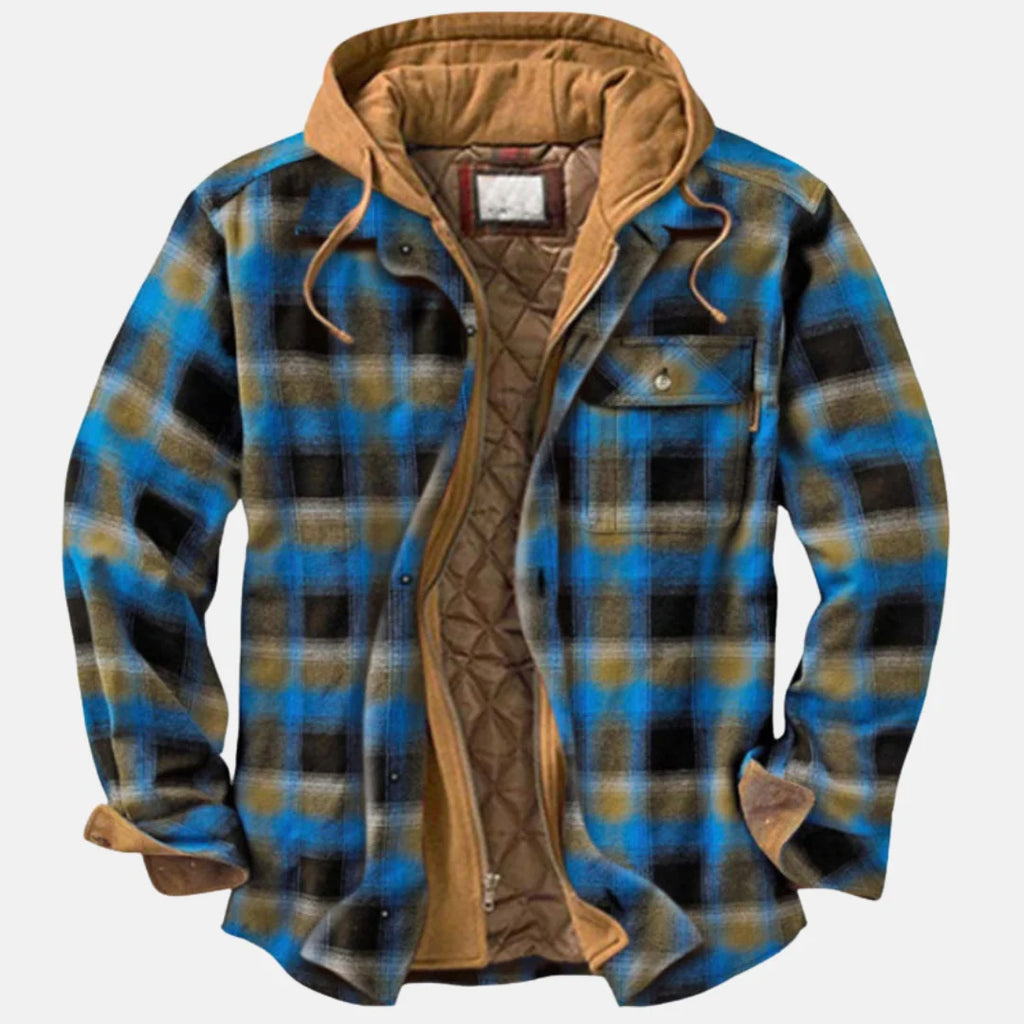 Men's Classic Plaid Hooded Jacket