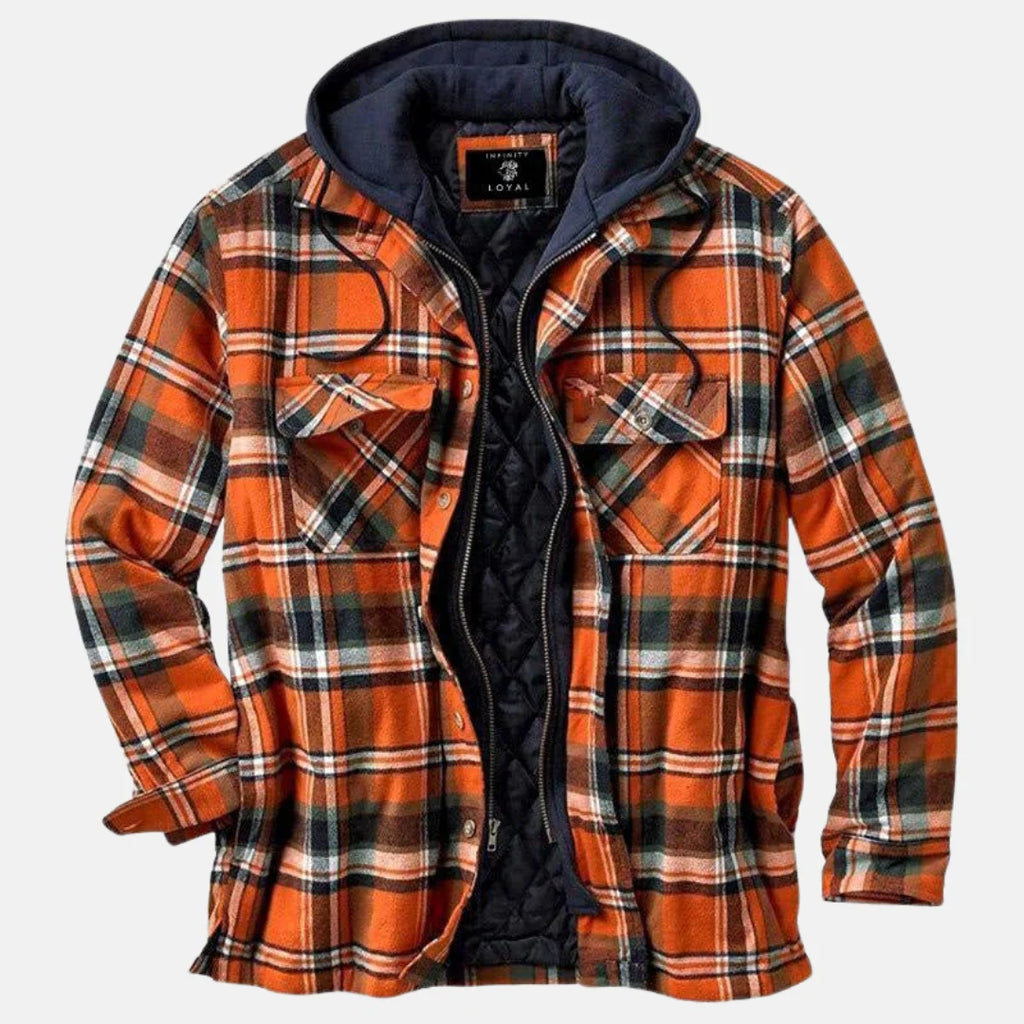 Men's Classic Plaid Hooded Jacket