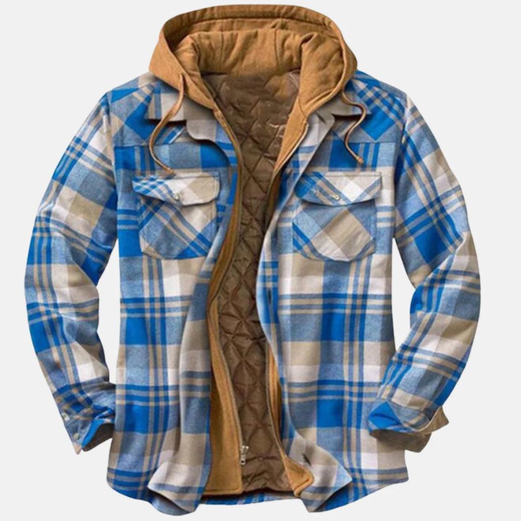 Men's Classic Plaid Hooded Jacket