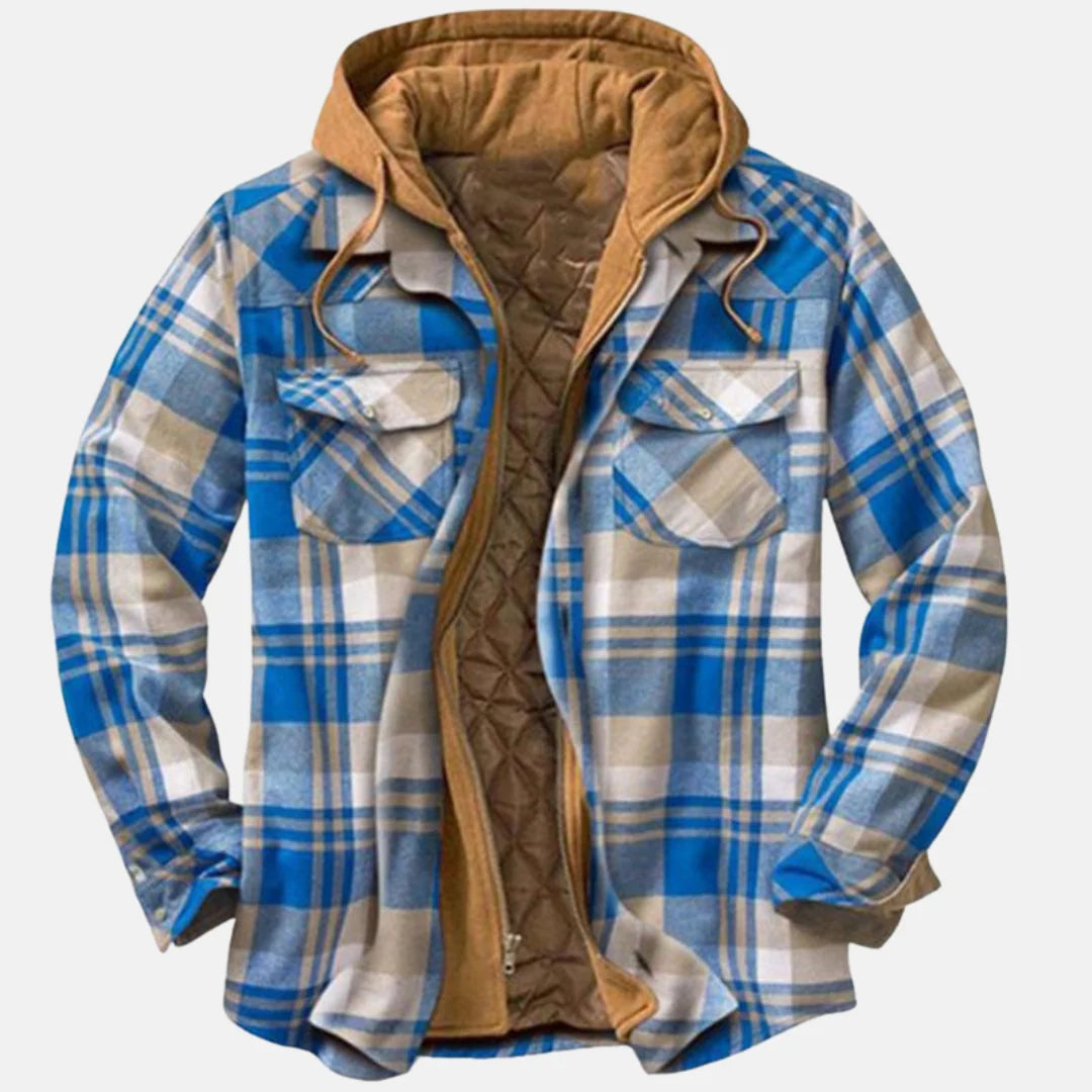 Men's Classic Plaid Hooded Jacket