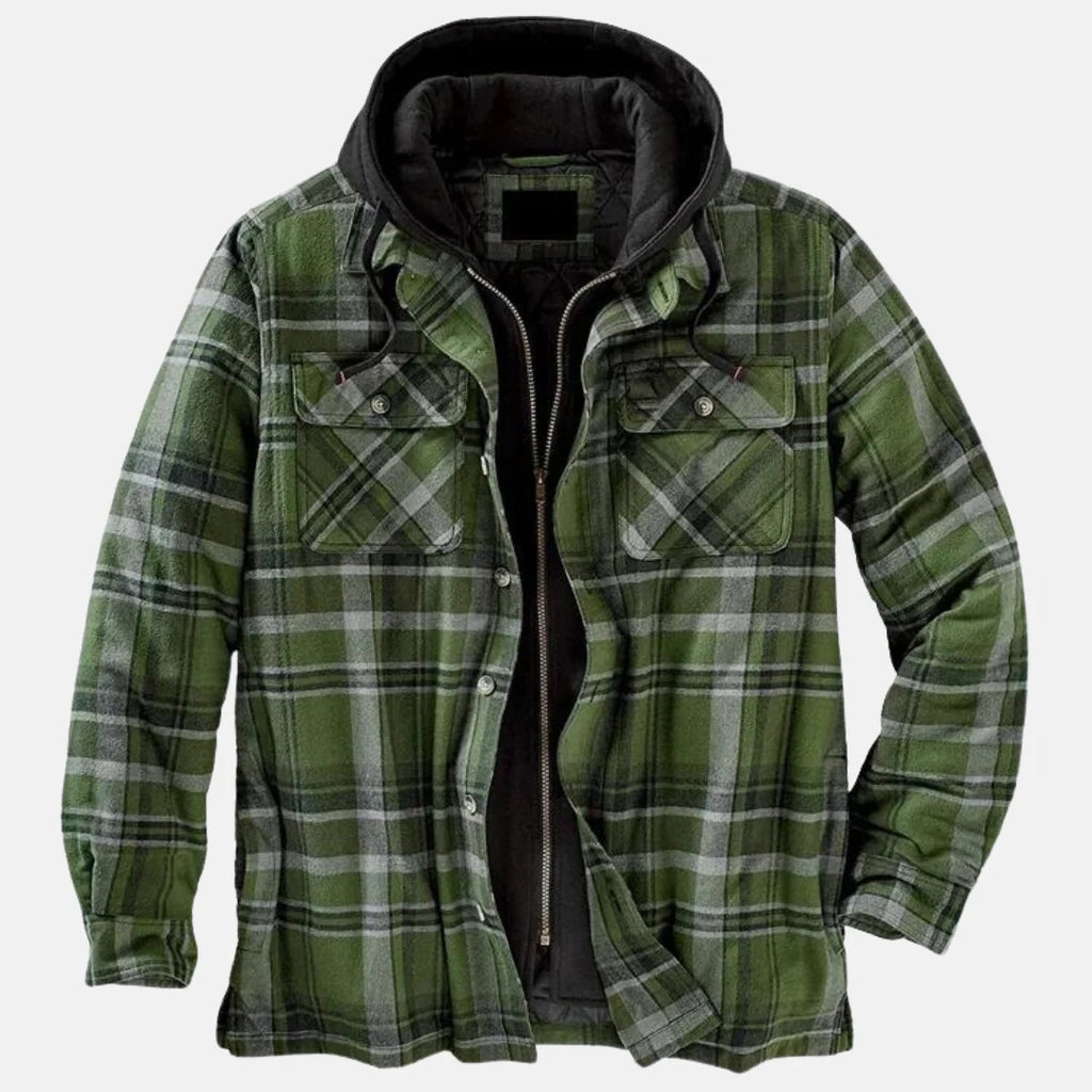 Men's Classic Plaid Hooded Jacket