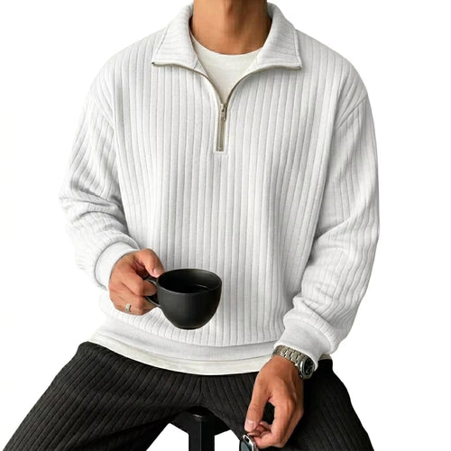 Men's Classic Striped Quarter-Zip Jumper