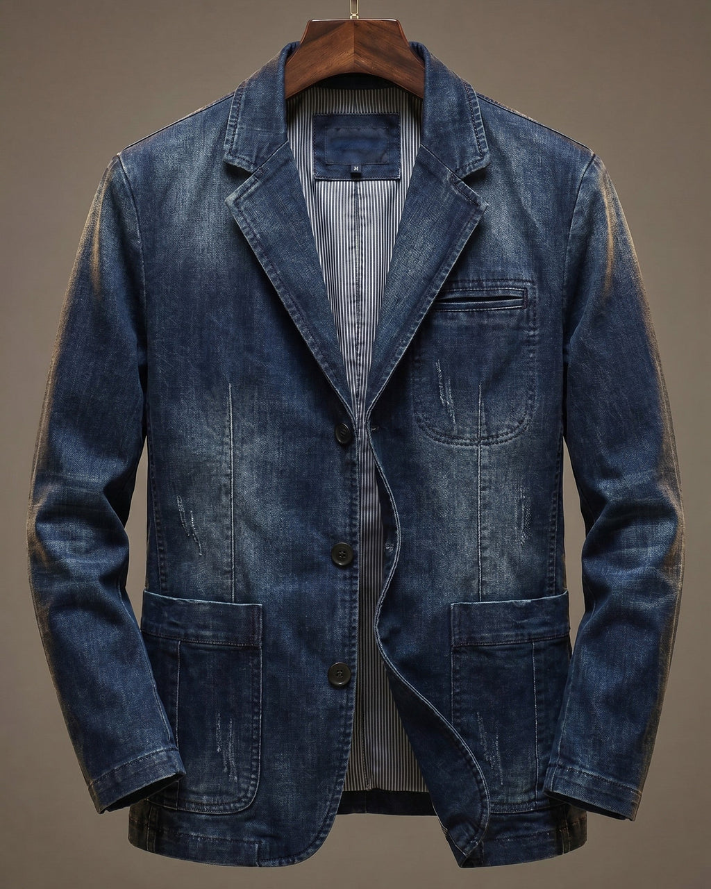 Men's Classic Washed Denim Blazer