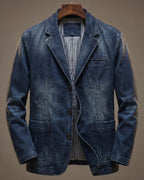 Men's Classic Washed Denim Blazer