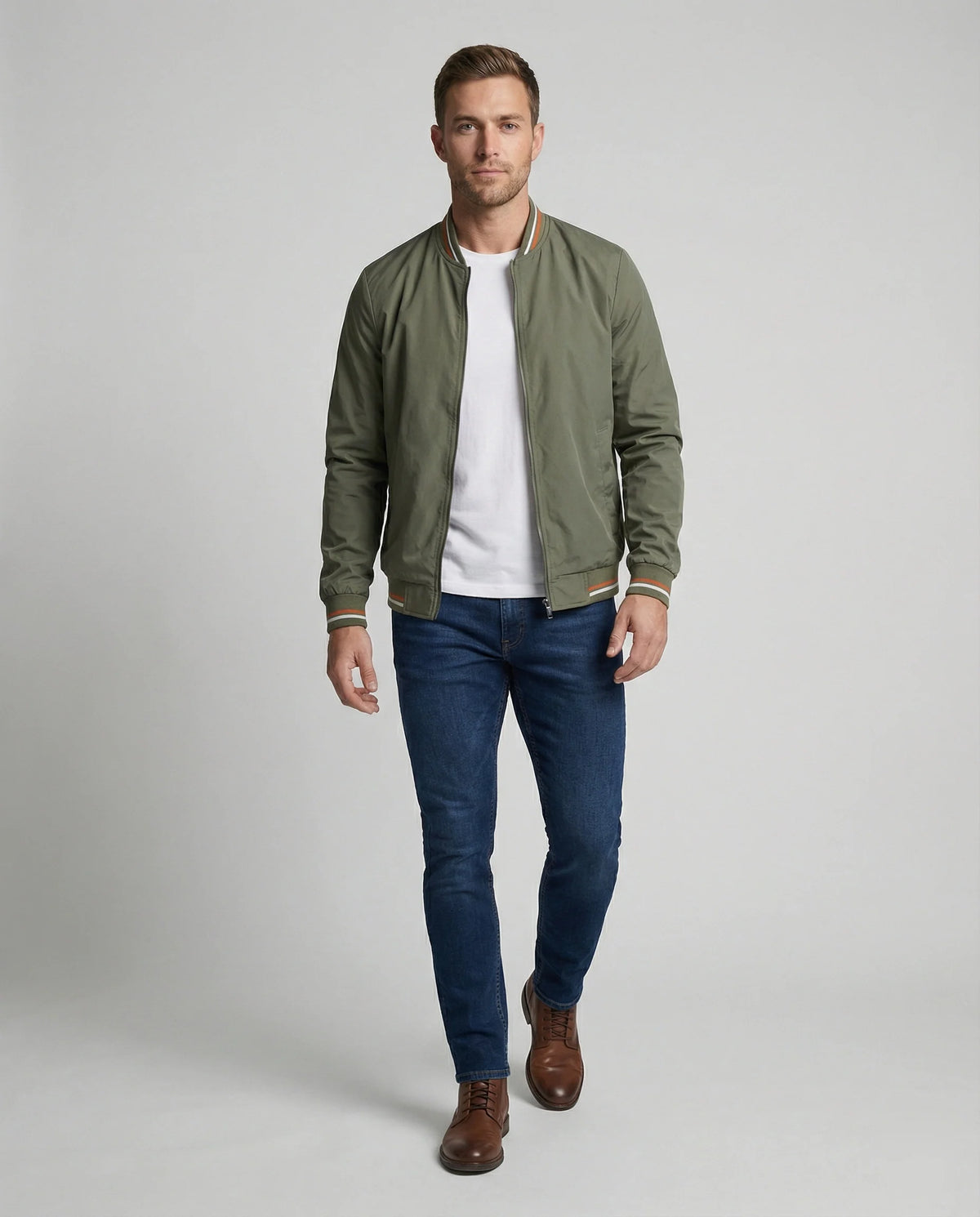 Men's Classic Zip-Up Bomber Jacket