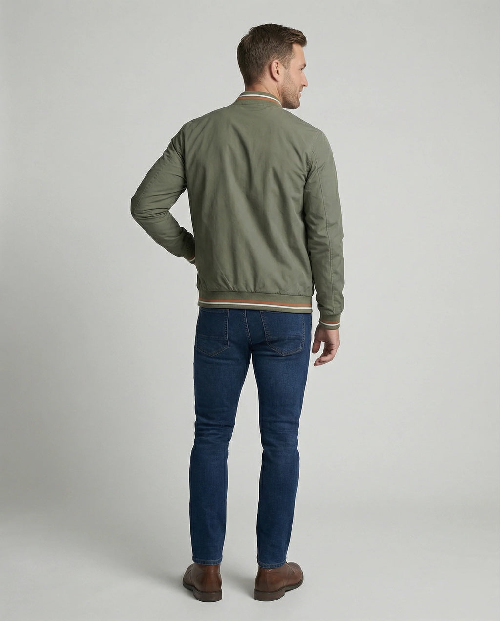 Men's Classic Zip-Up Bomber Jacket