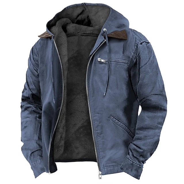 Men's Classic Zip-Up Hooded Jacket