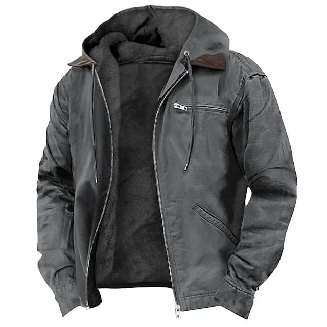Men's Classic Zip-Up Hooded Jacket