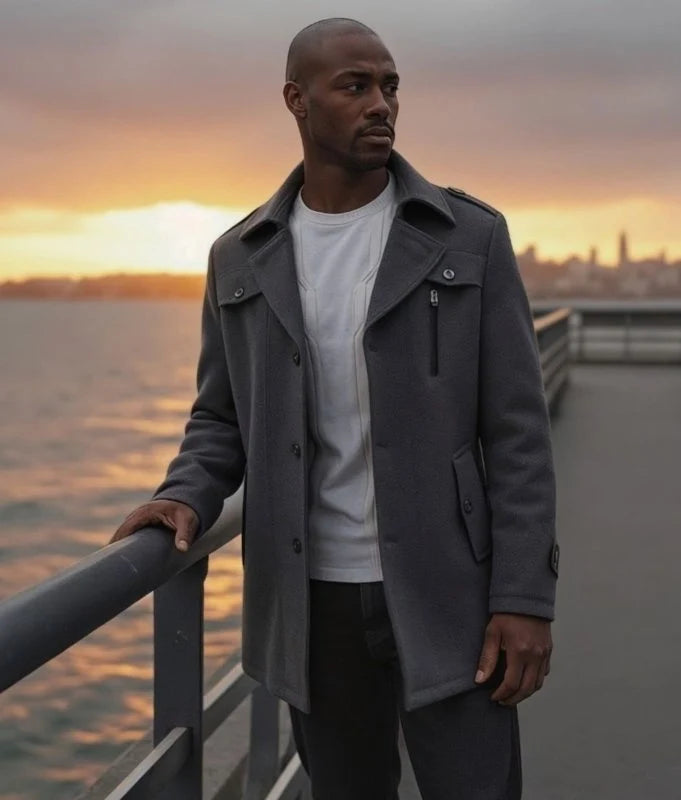 Men's Classic Zip-Up Winter Coat
