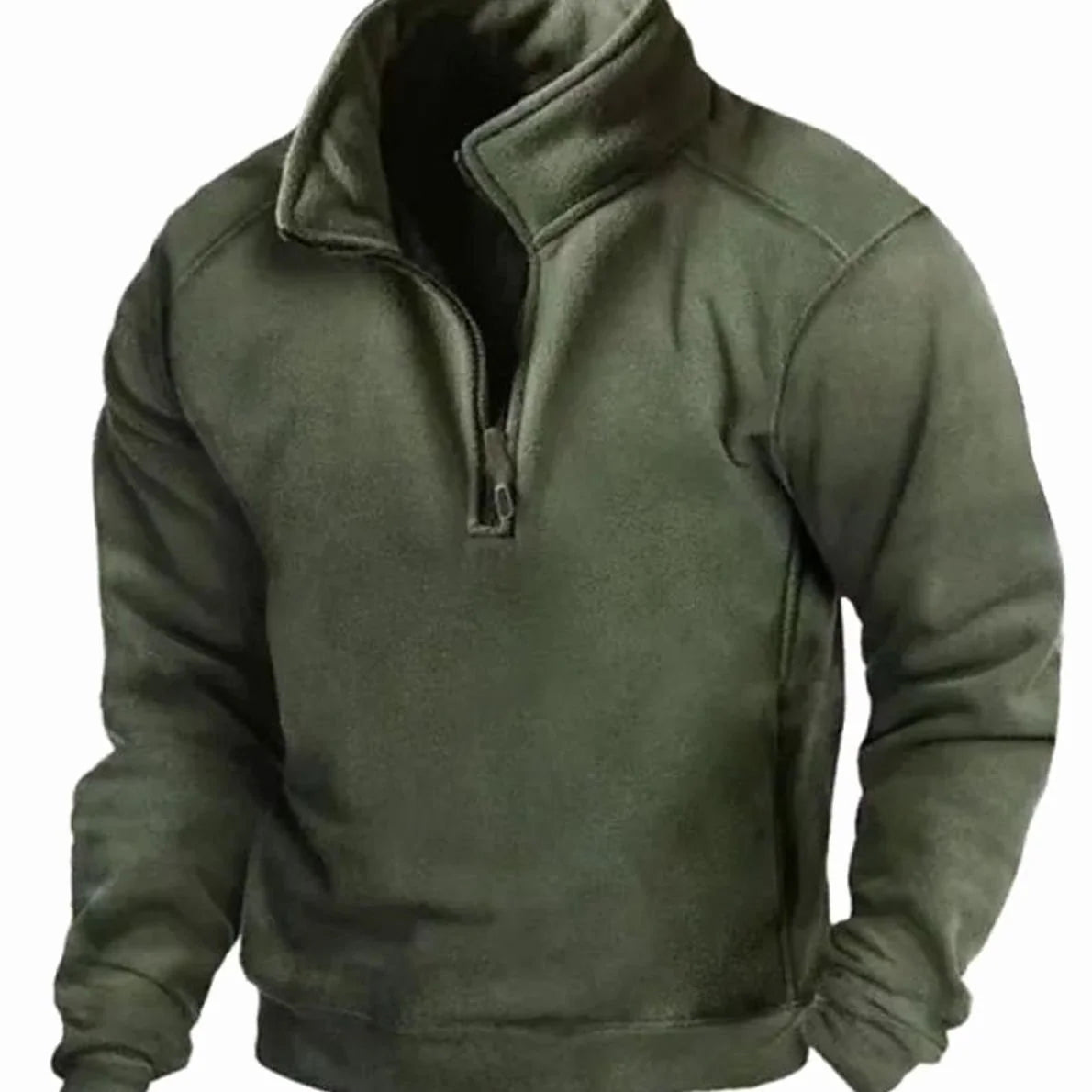 Men's Fleece Quarter-Zip Stand-Collar Pullover Jumper