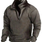 Men's Fleece Quarter-Zip Stand-Collar Pullover Jumper