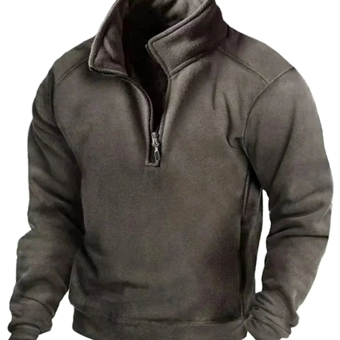 Men's Fleece Quarter-Zip Stand-Collar Pullover Jumper