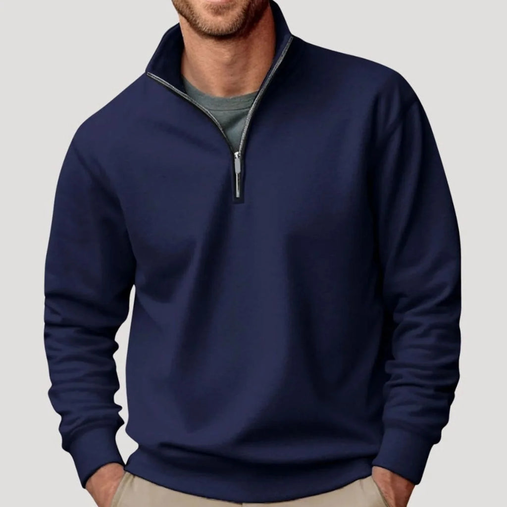 Men's Relaxed-Fit Quarter-Zip Fleece Pullover Sweatshirt