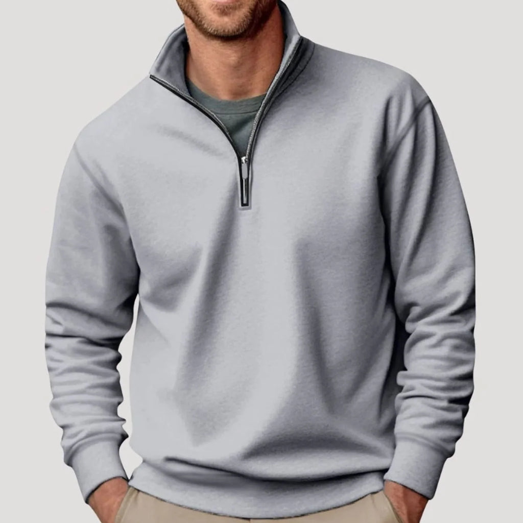 Men's Relaxed-Fit Quarter-Zip Fleece Pullover Sweatshirt