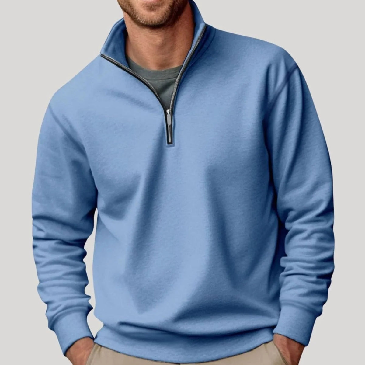 Men's Relaxed-Fit Quarter-Zip Fleece Pullover Sweatshirt