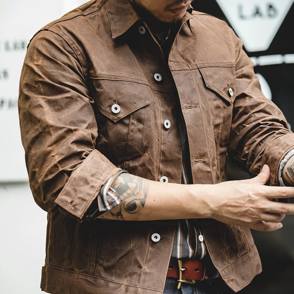 NightSky Men's Classic Waxed Cruiser Jacket